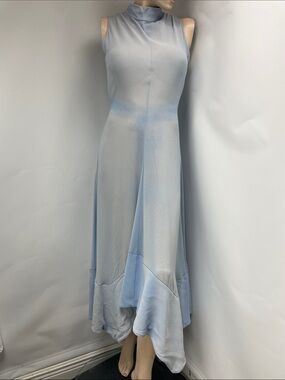 Proenza Schouler Light Blue Sleeveless Mock-Neck Midi Dress, Size S